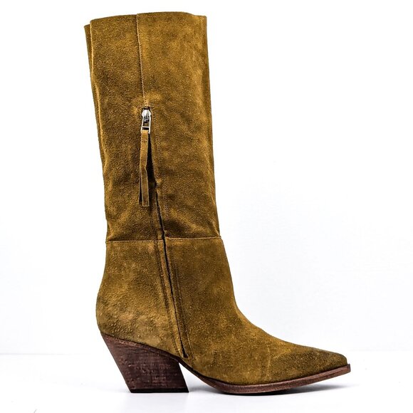 Golo Wmn West Western Cowboy Distressed Brandy Vintage Suede Boots size 10 - Picture 5 of 8